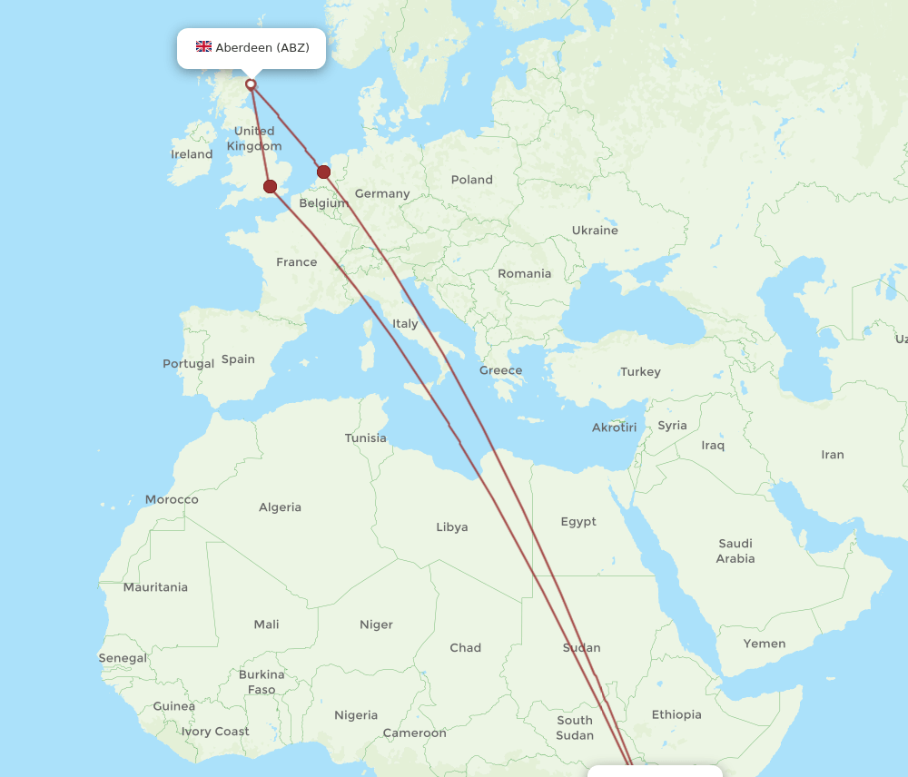 NBO-ABZ flight routes
