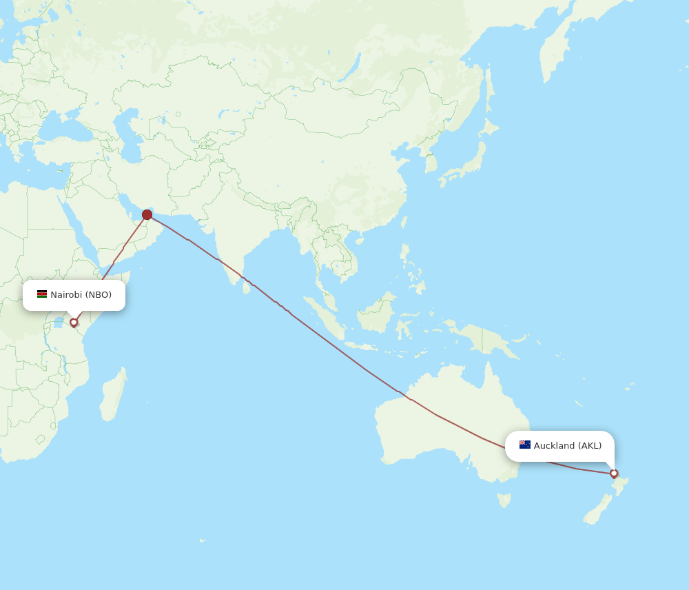 NBO-AKL flight routes