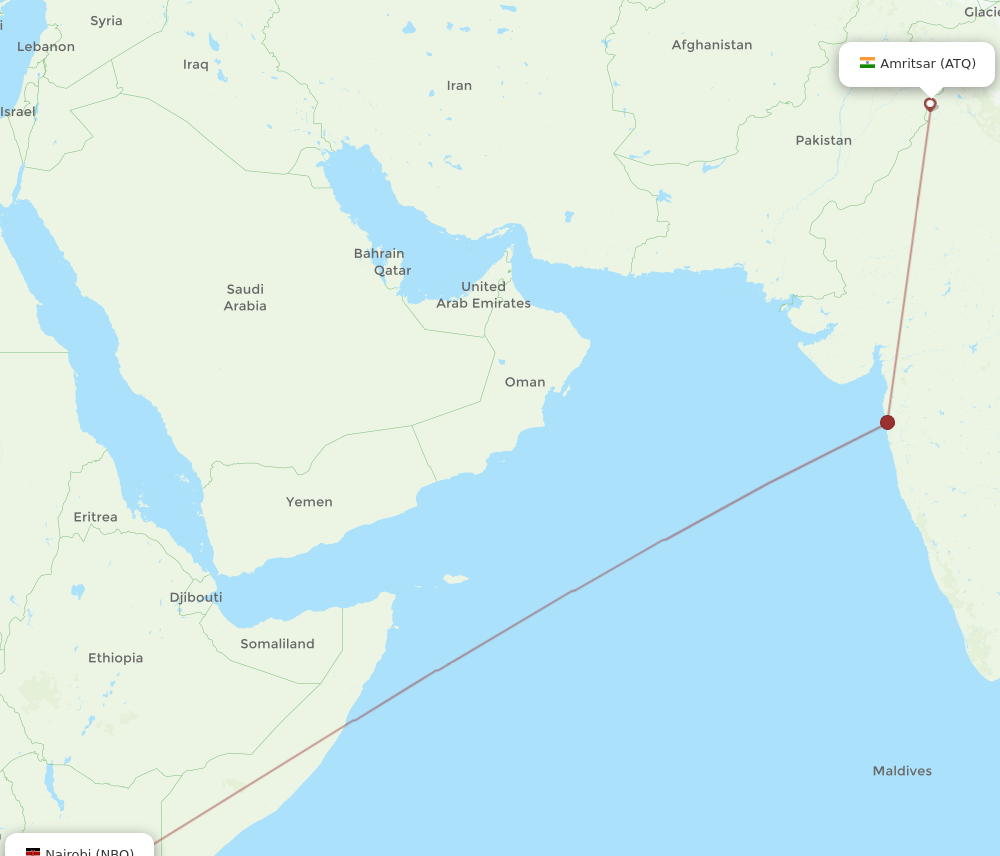 NBO-ATQ flight routes