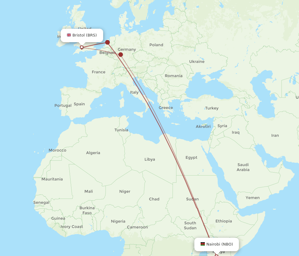 NBO-BRS flight routes