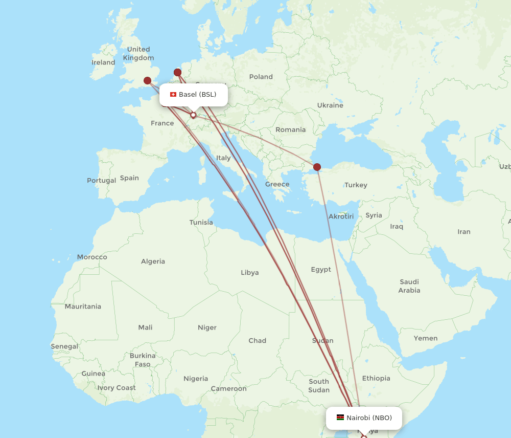 NBO-BSL flight routes