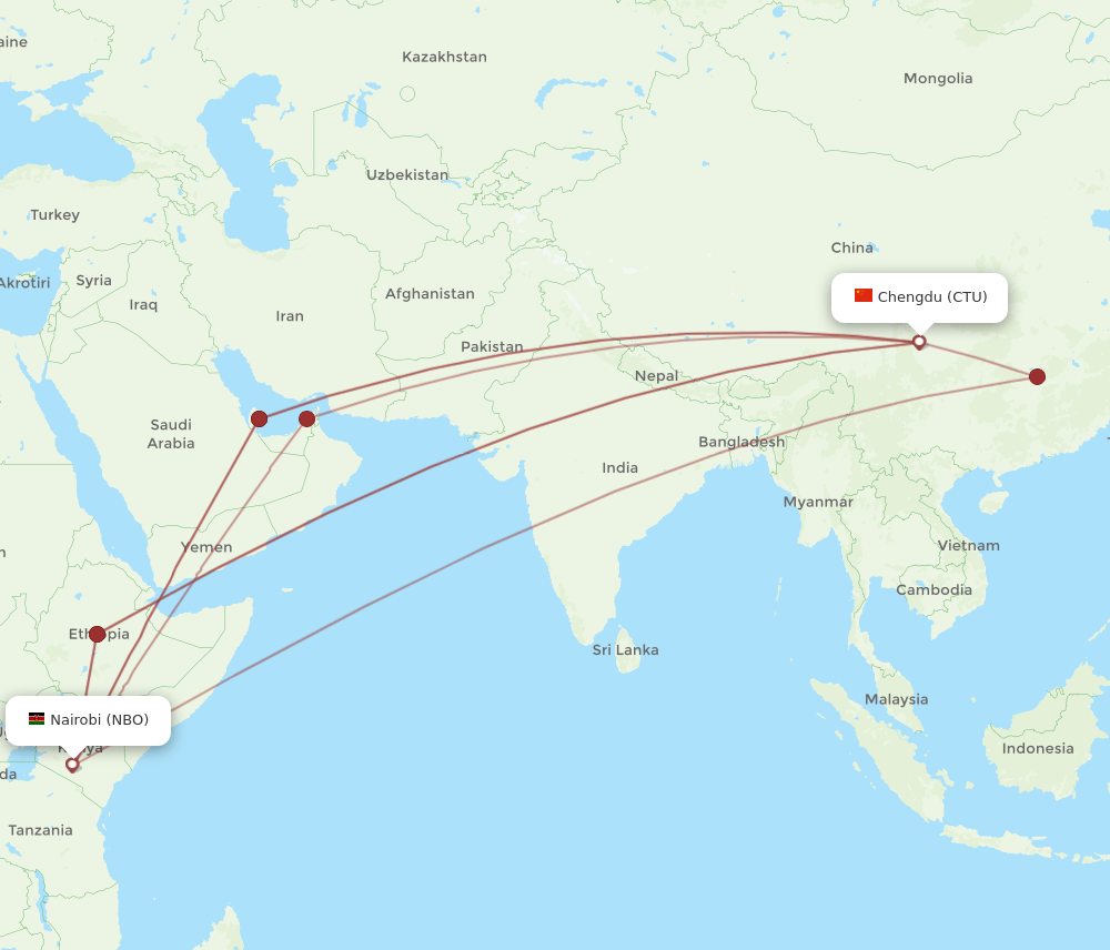 NBO-CTU flight routes