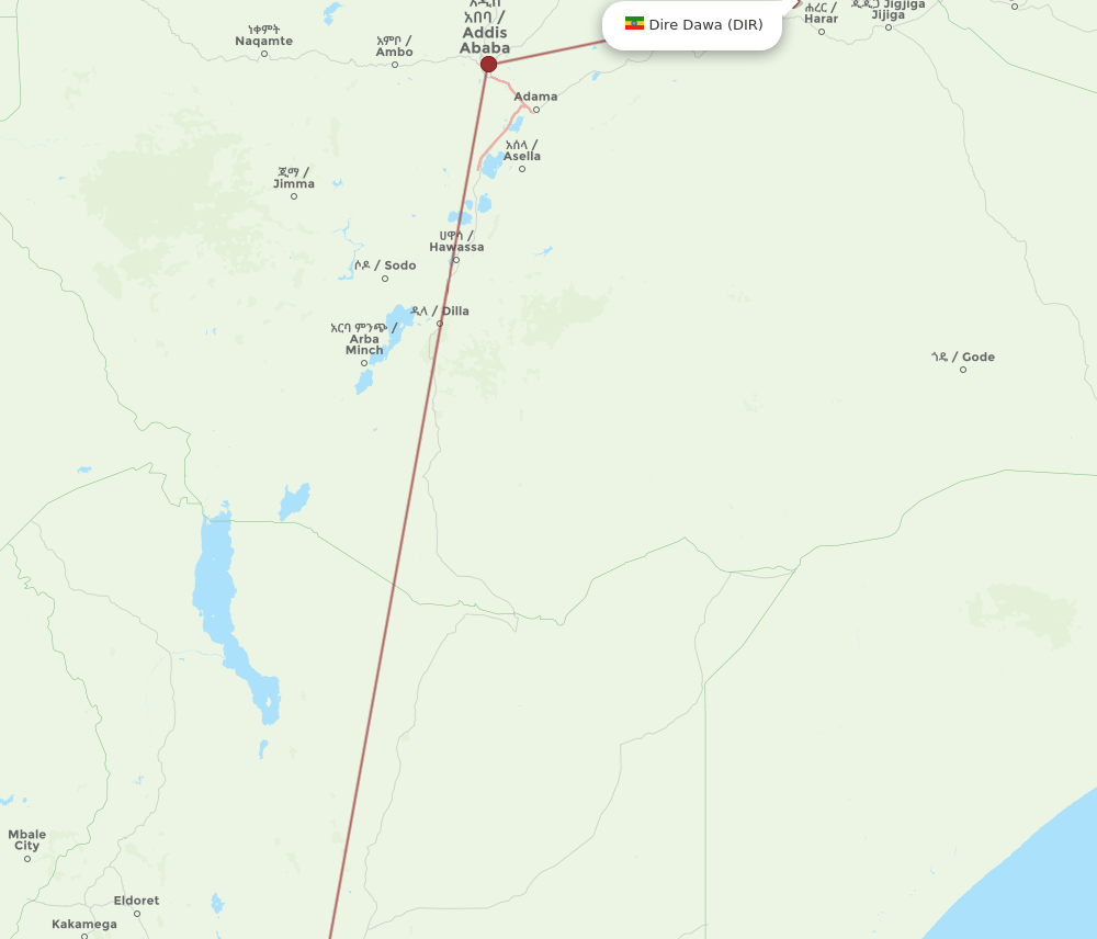 NBO-DIR flight routes