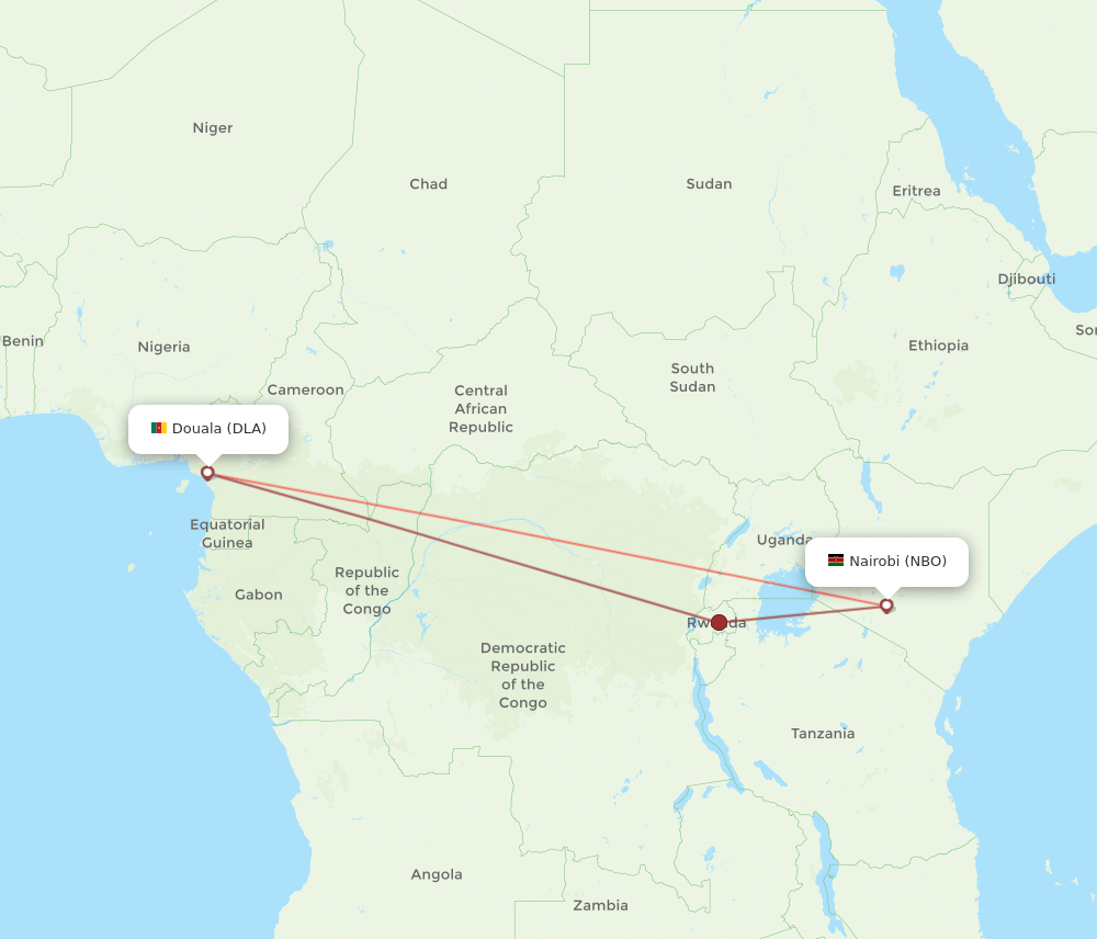 NBO-DLA flight routes