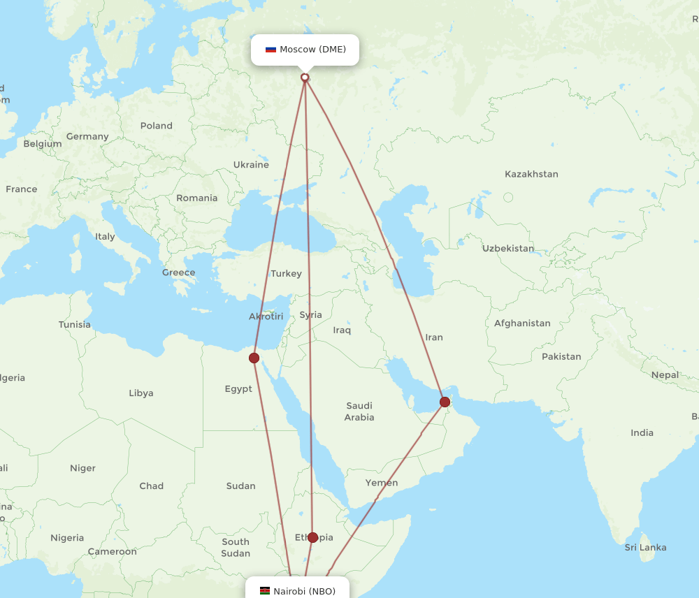 NBO-DME flight routes