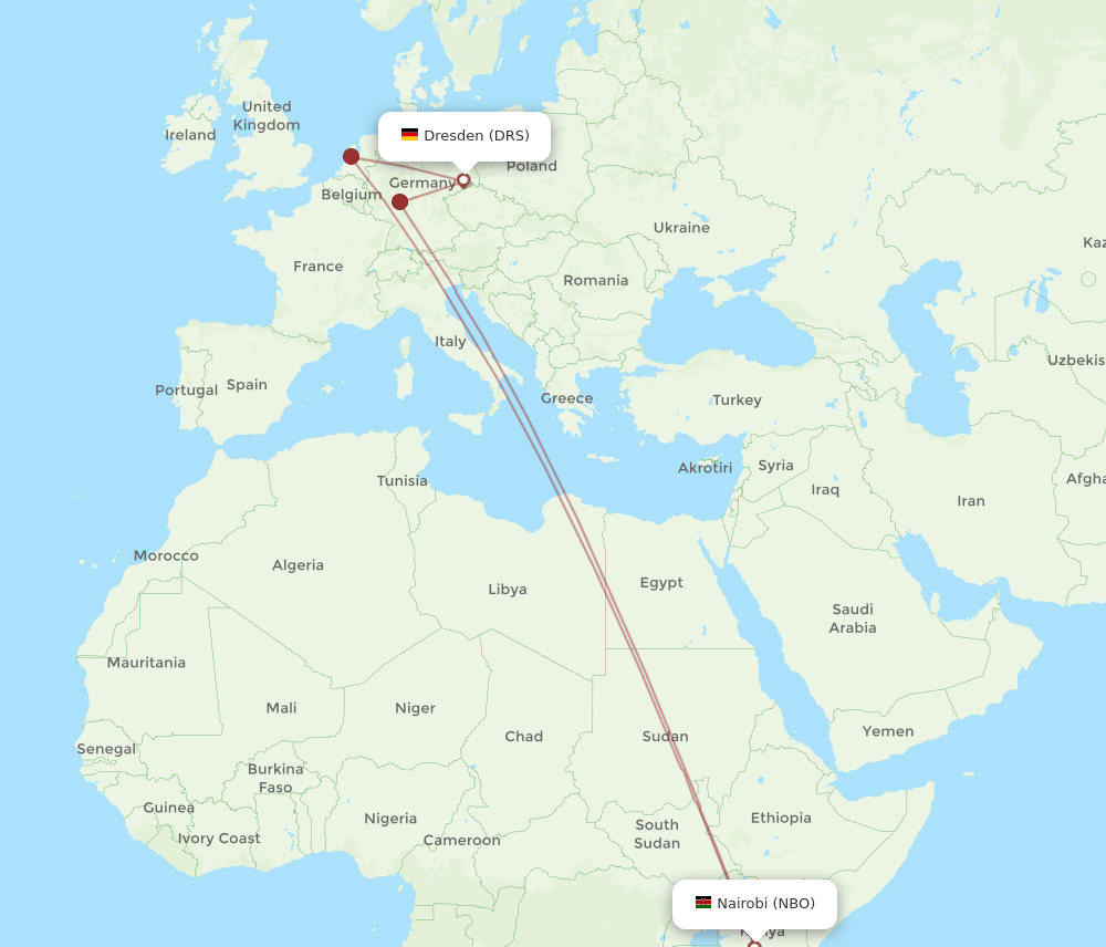 NBO-DRS flight routes