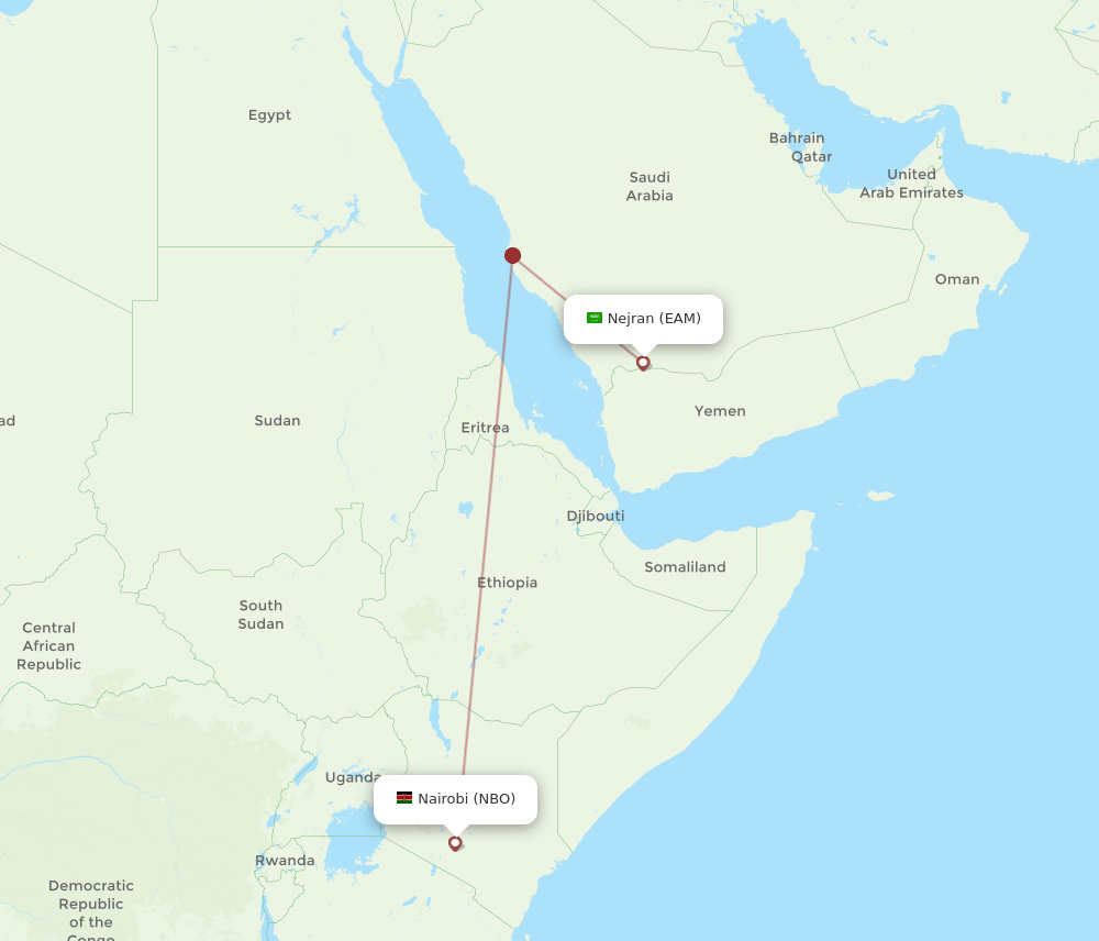 NBO-EAM flight routes