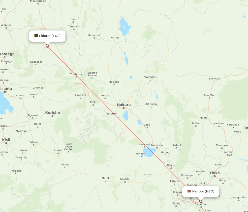NBO to EDL flights and routes map