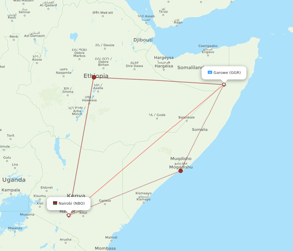 NBO-GGR flight routes