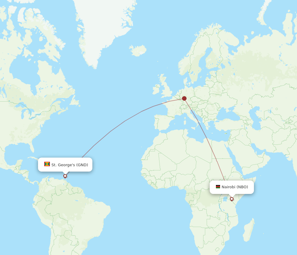 NBO-GND flight routes