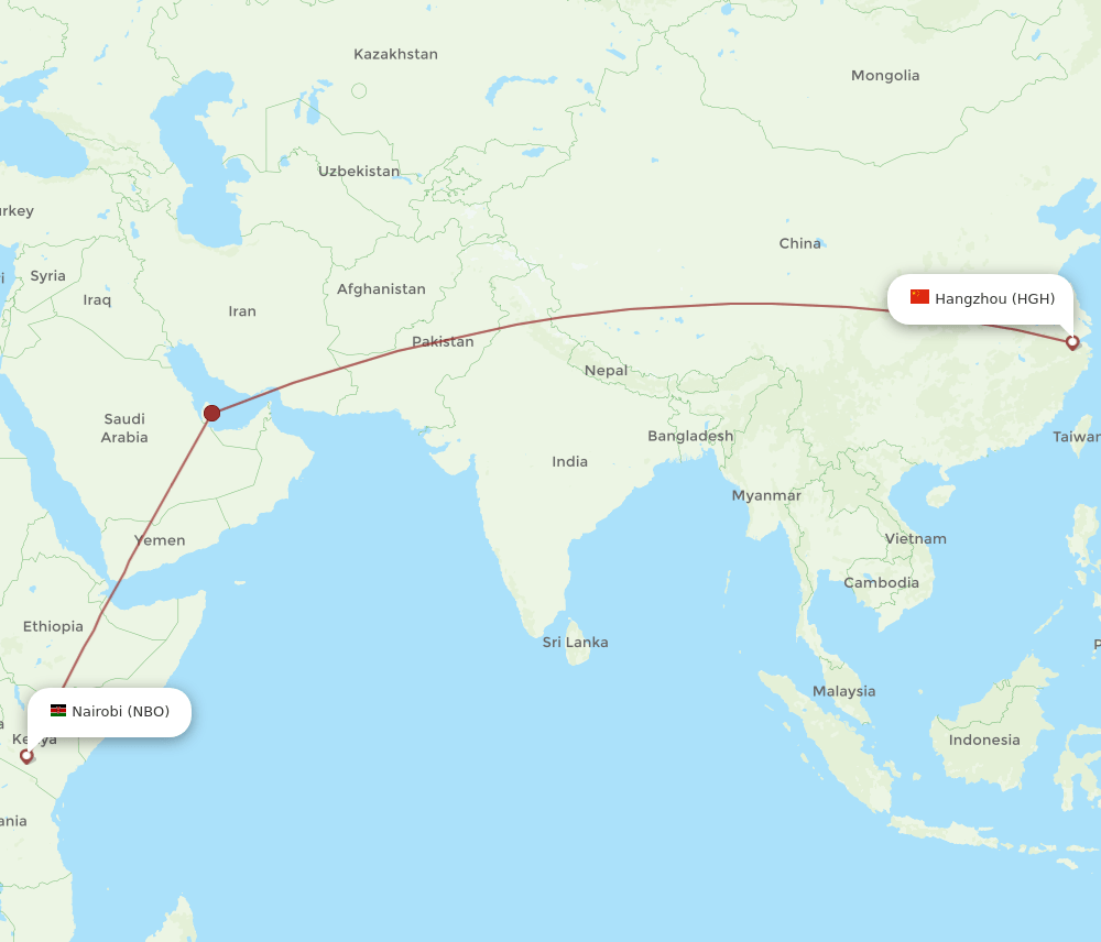 NBO-HGH flight routes