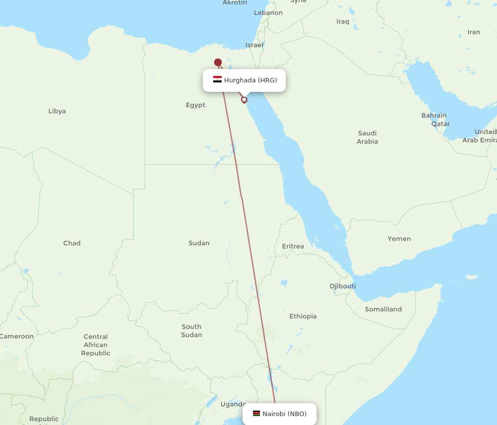 NBO-HRG flight routes