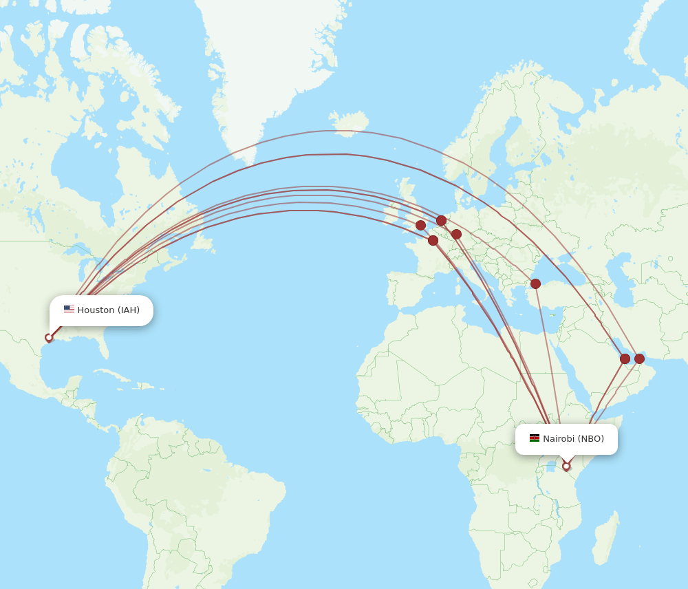 NBO-IAH flight routes