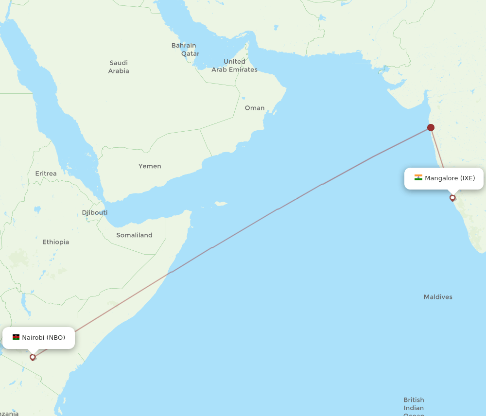 NBO-IXE flight routes