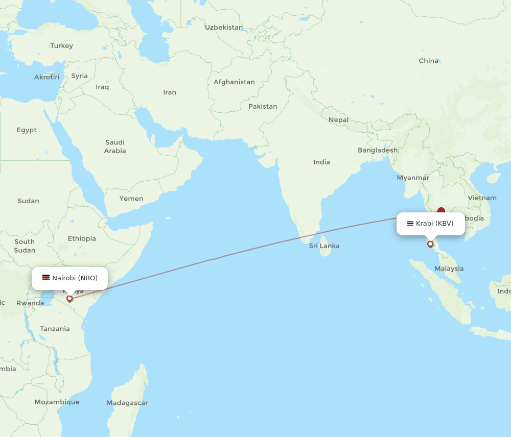 NBO-KBV flight routes
