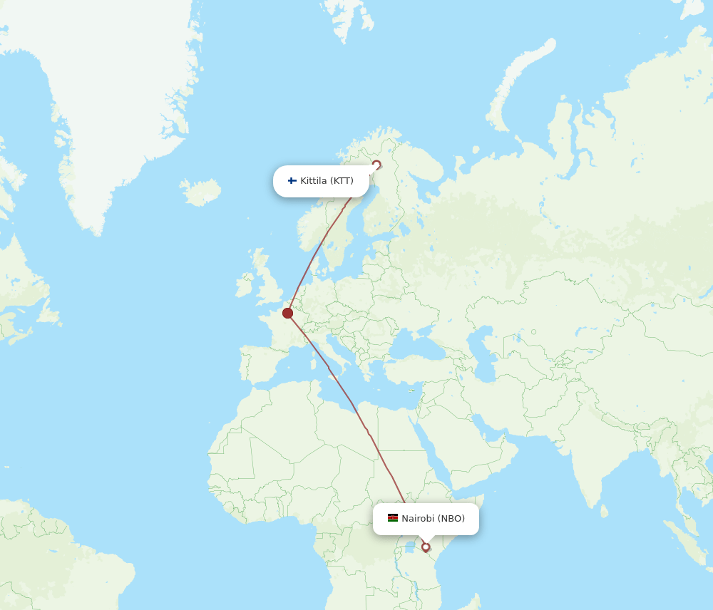 NBO-KTT flight routes