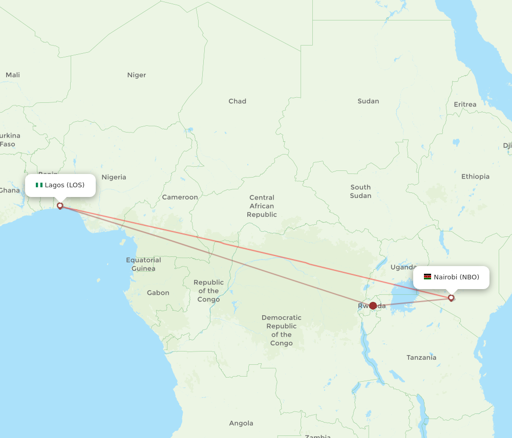 NBO to LOS flights and routes map