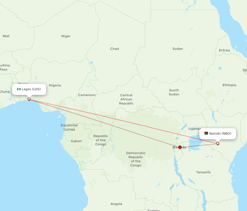 NBO to LOS flights and routes map