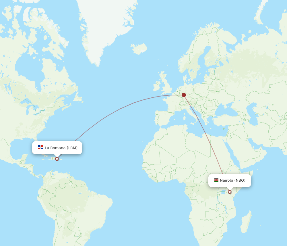 NBO to LRM flights and routes map
