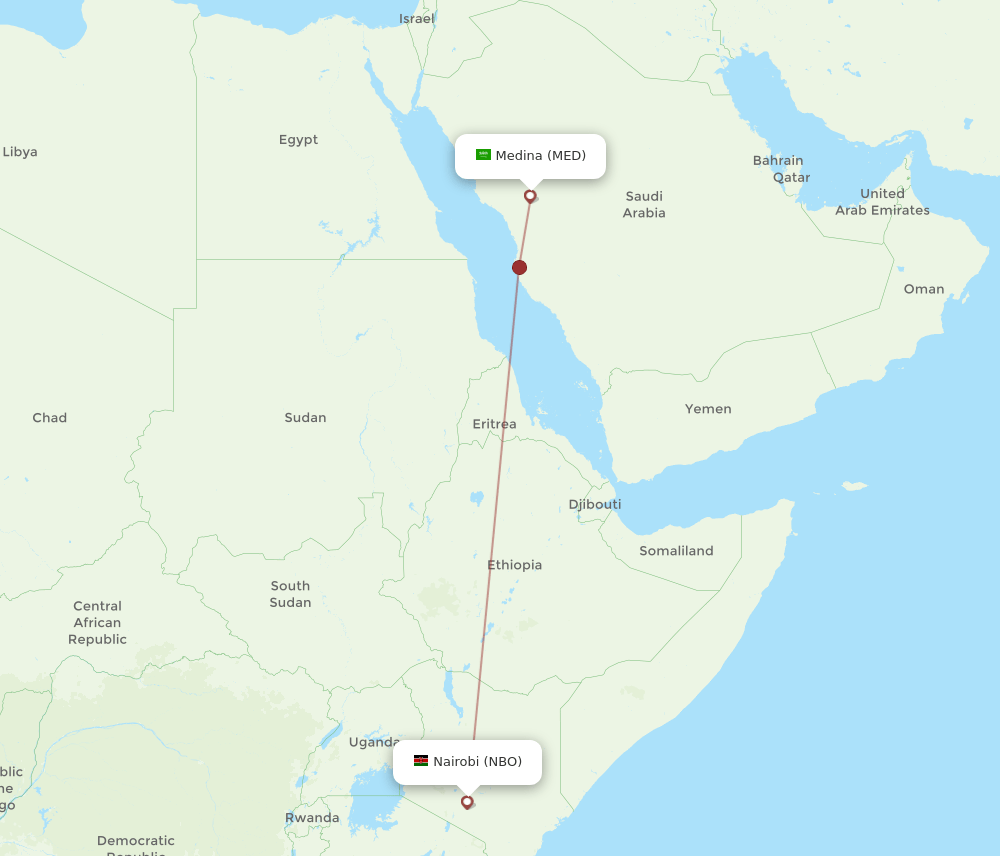 NBO-MED flight routes