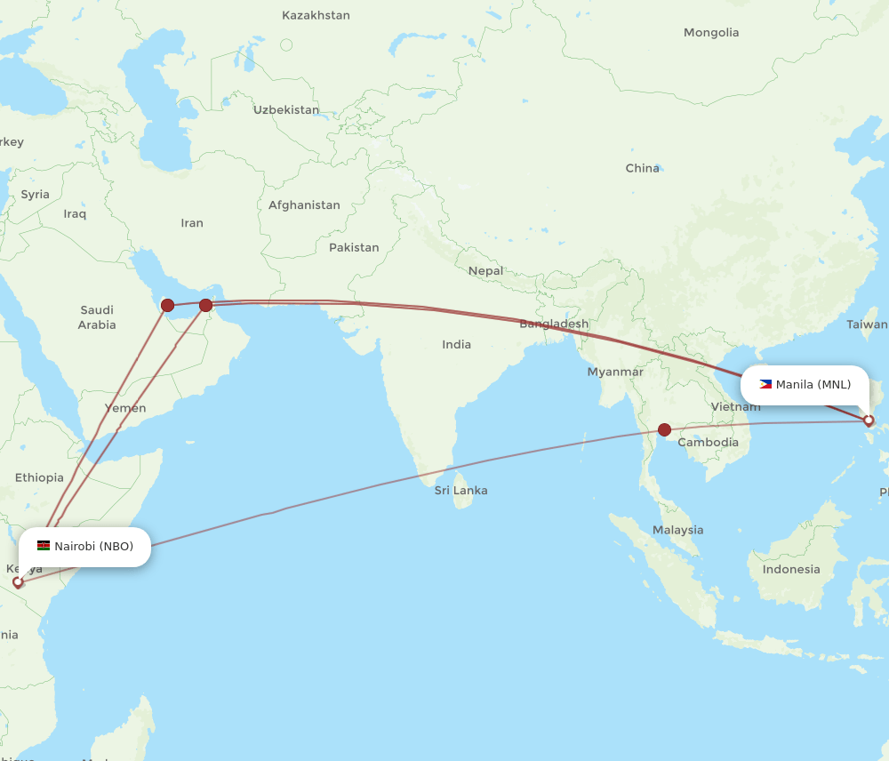 NBO-MNL flight routes