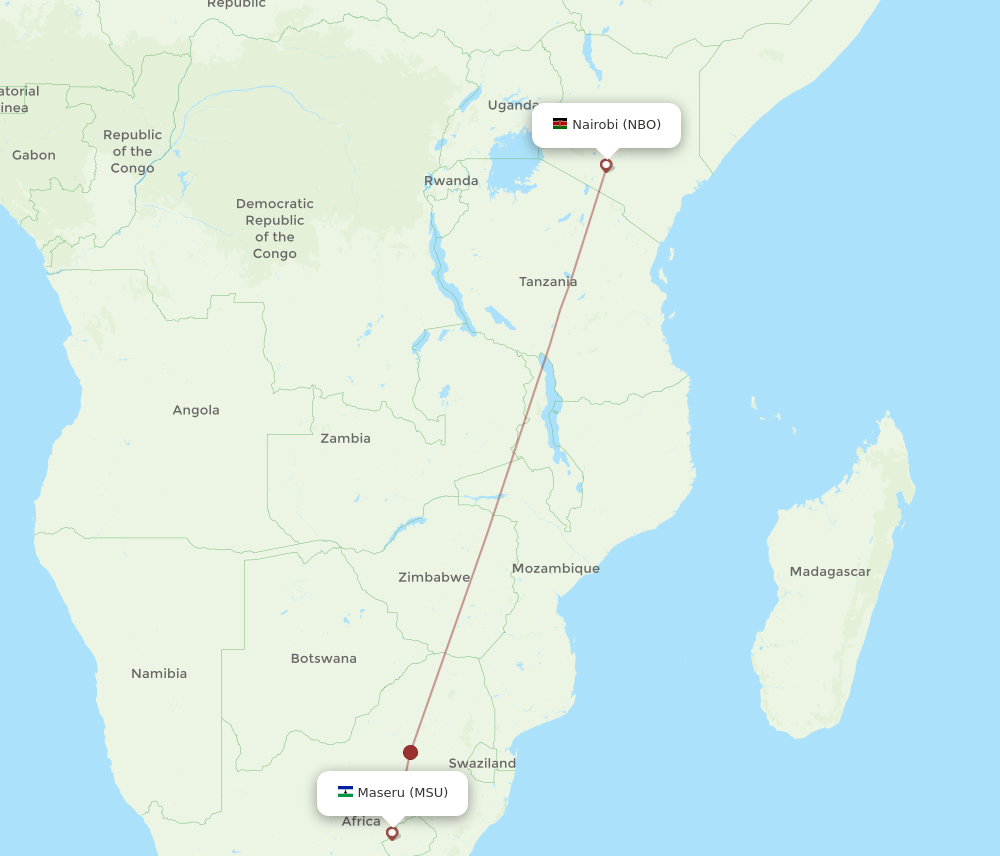 NBO-MSU flight routes