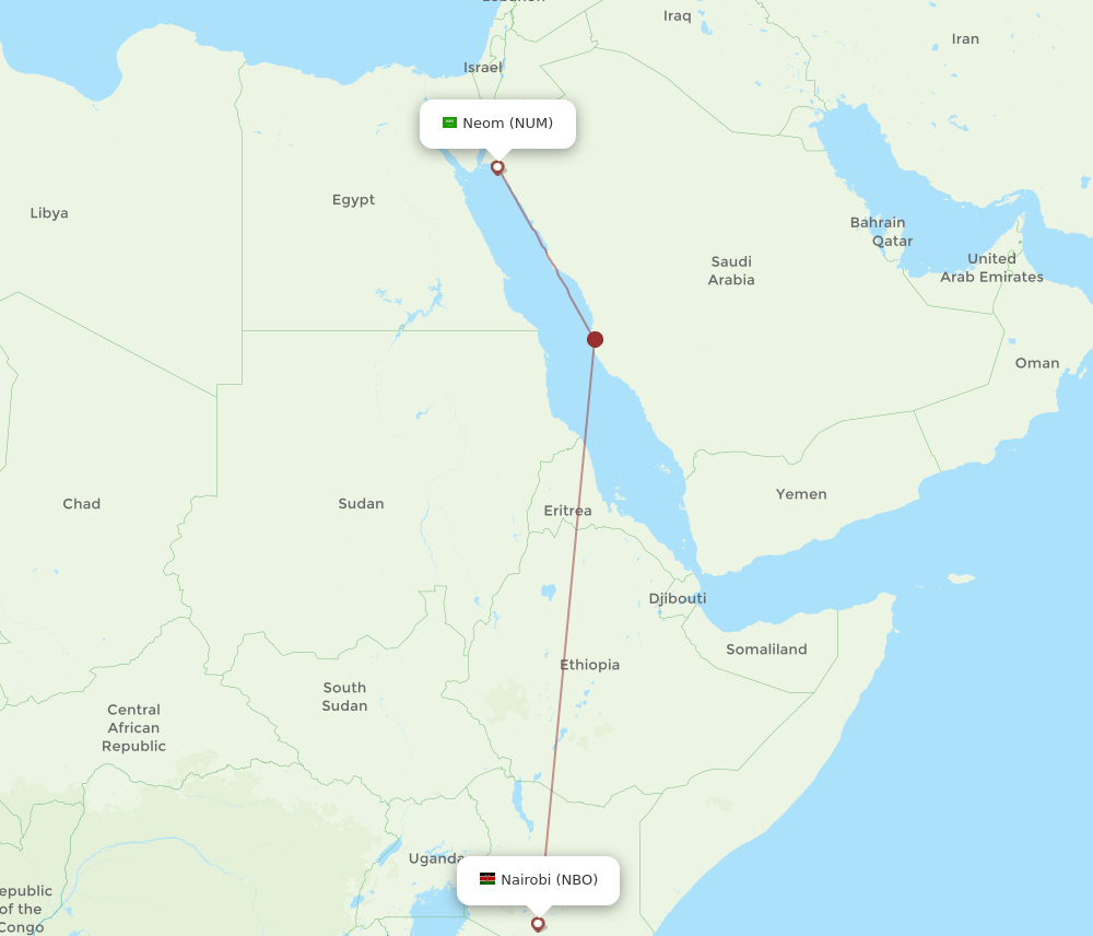 NBO-NUM flight routes