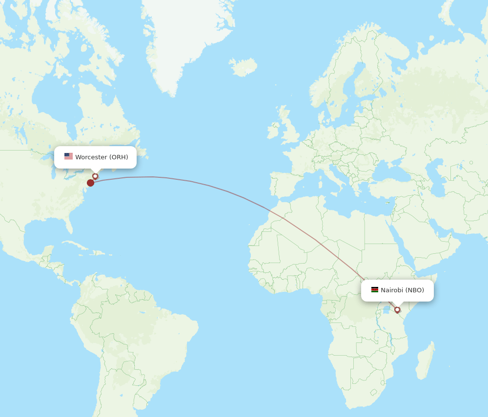NBO-ORH flight routes