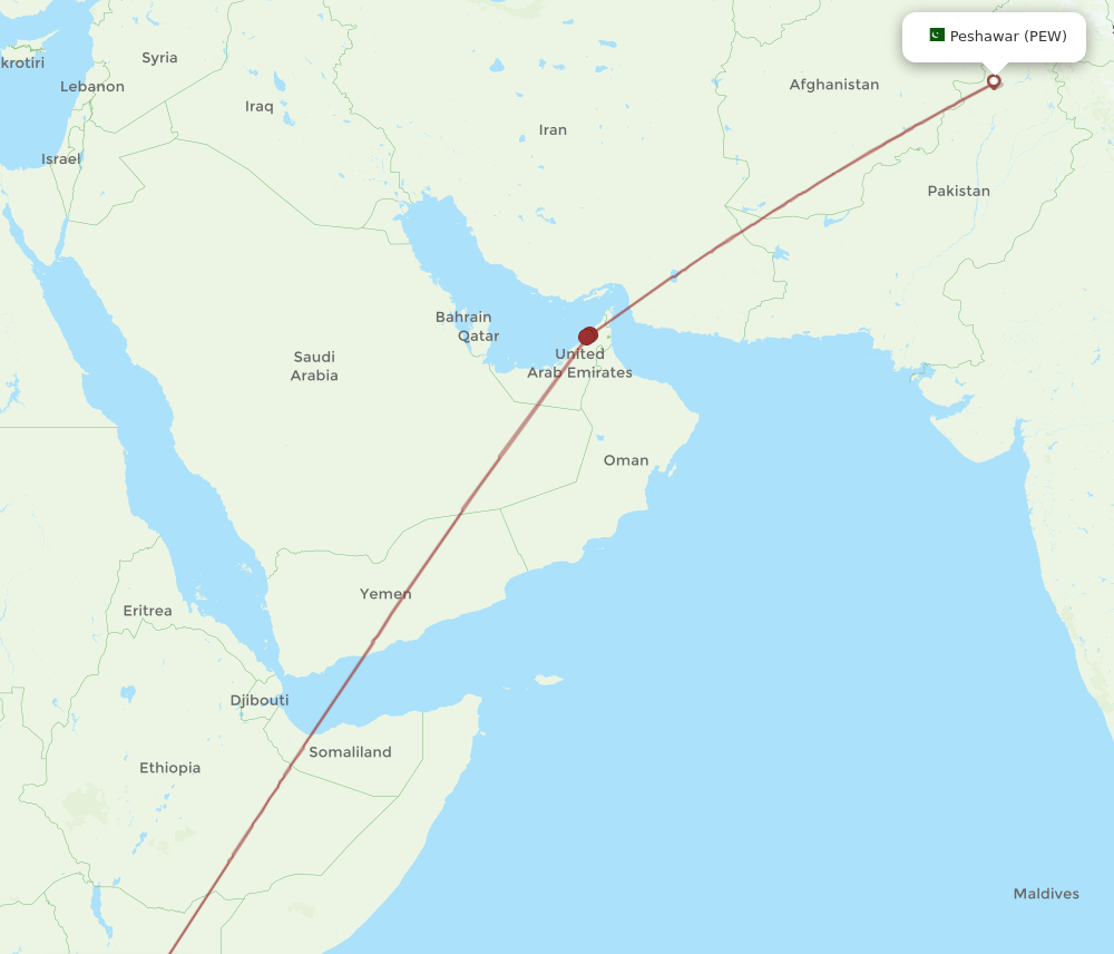 NBO to PEW flights and routes map