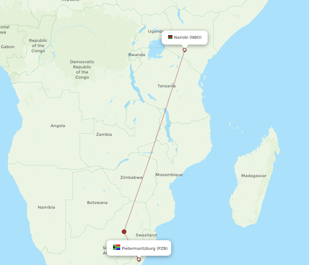NBO-PZB flight routes