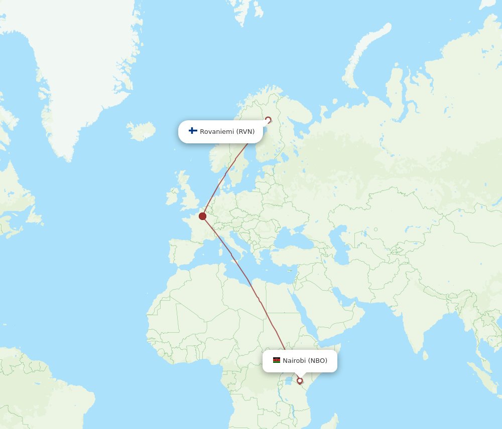 NBO-RVN flight routes