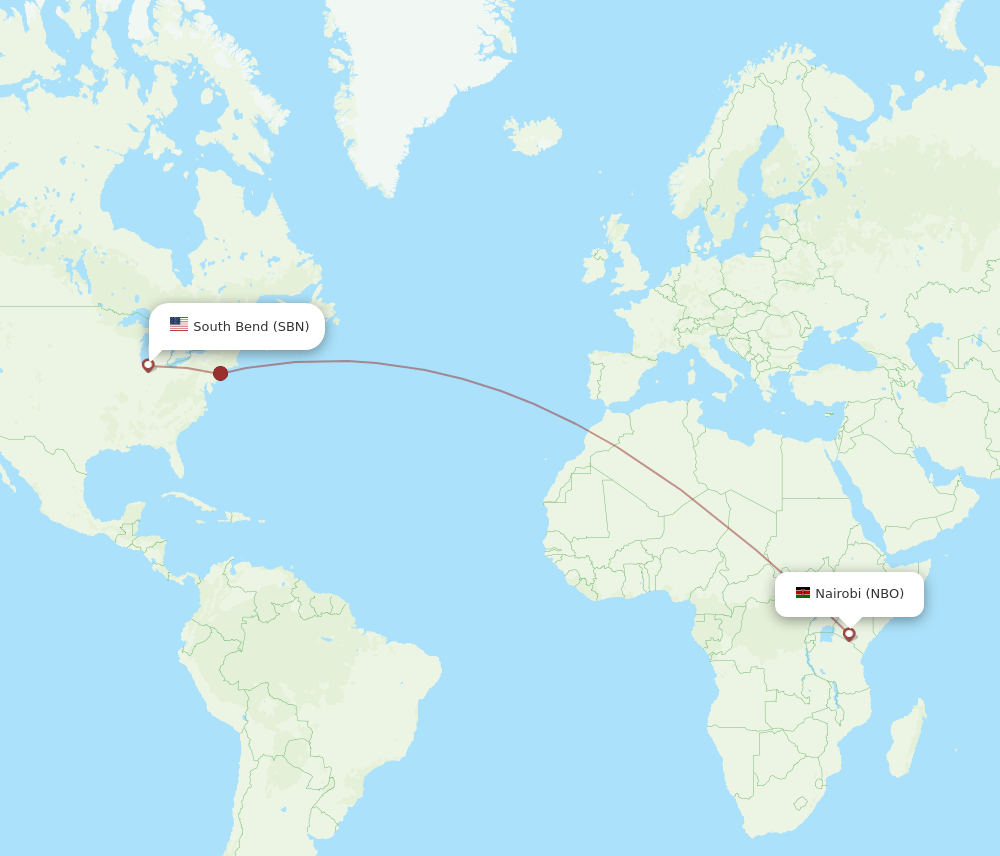 NBO-SBN flight routes