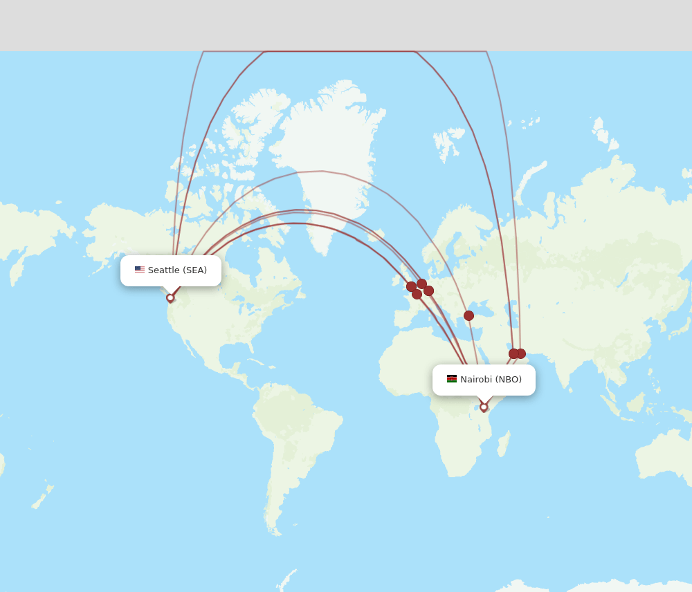 NBO to SEA flights and routes map