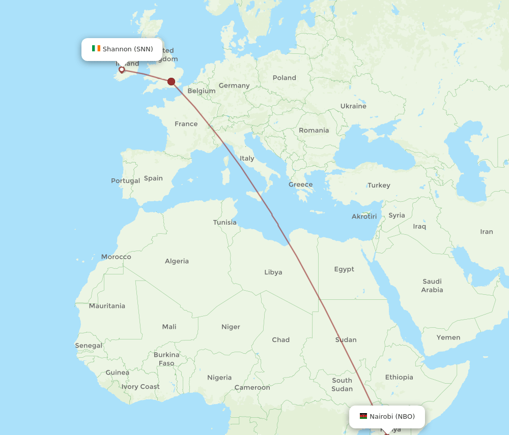 NBO-SNN flight routes