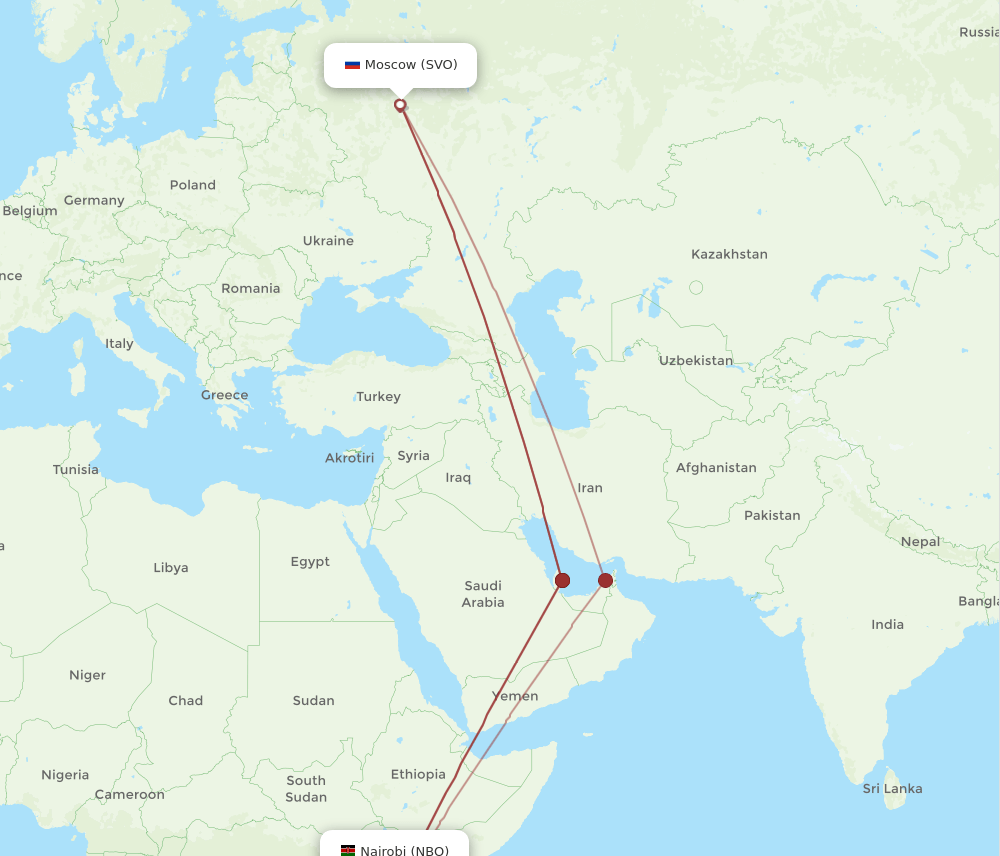 NBO-SVO flight routes