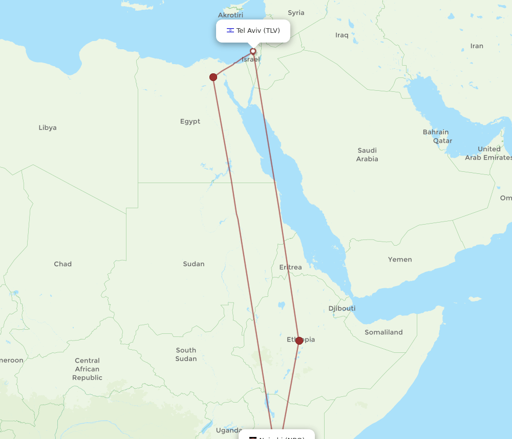 NBO-TLV flight routes