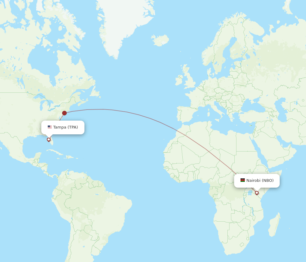 NBO-TPA flight routes