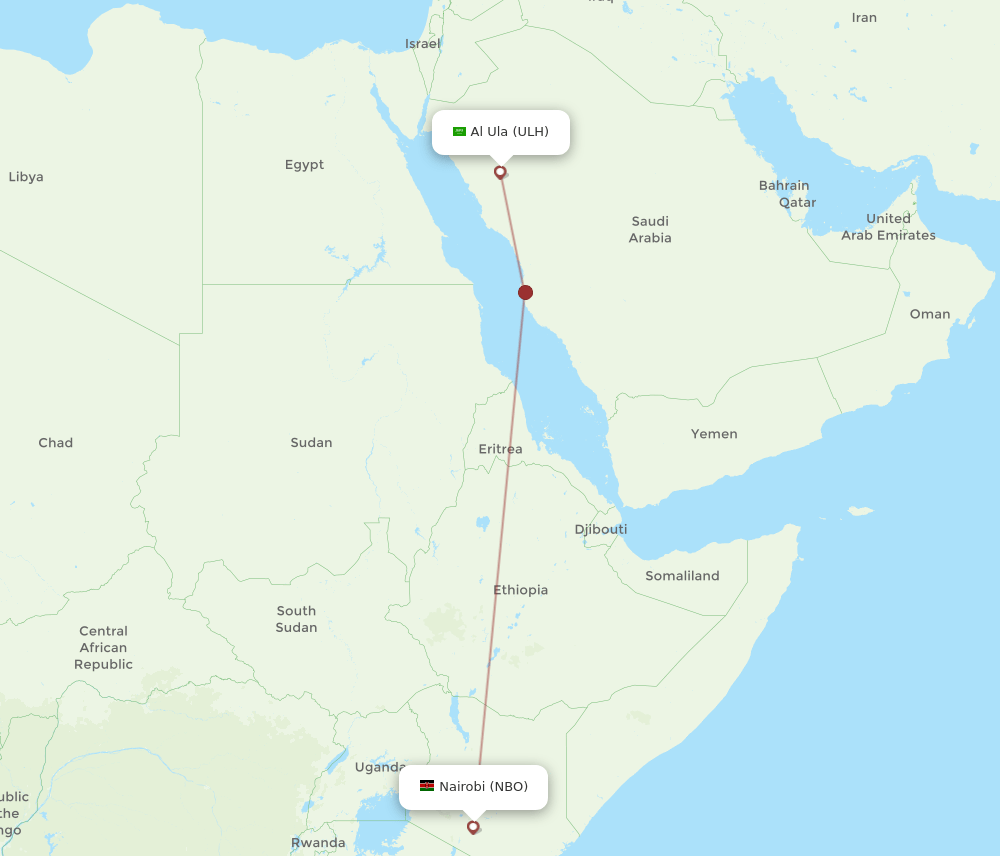 NBO-ULH flight routes