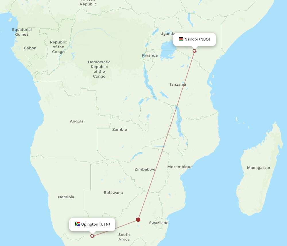 NBO-UTN flight routes
