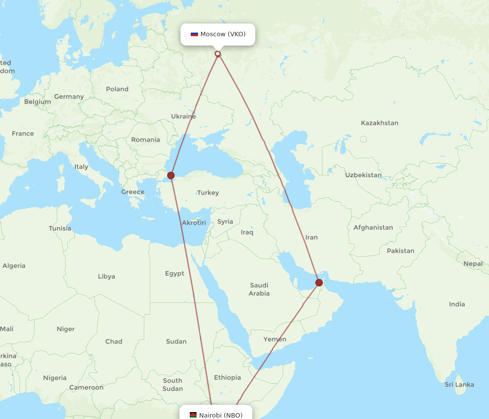 NBO-VKO flight routes