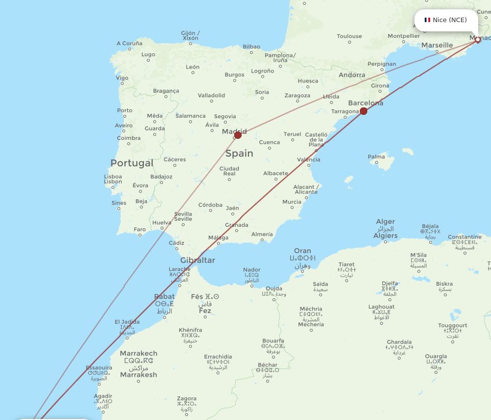 NCE-ACE flight routes
