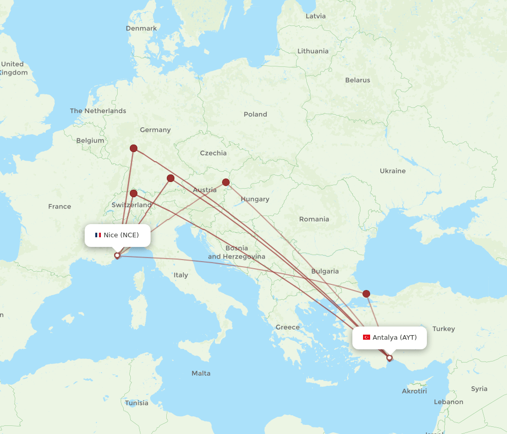 NCE-AYT flight routes