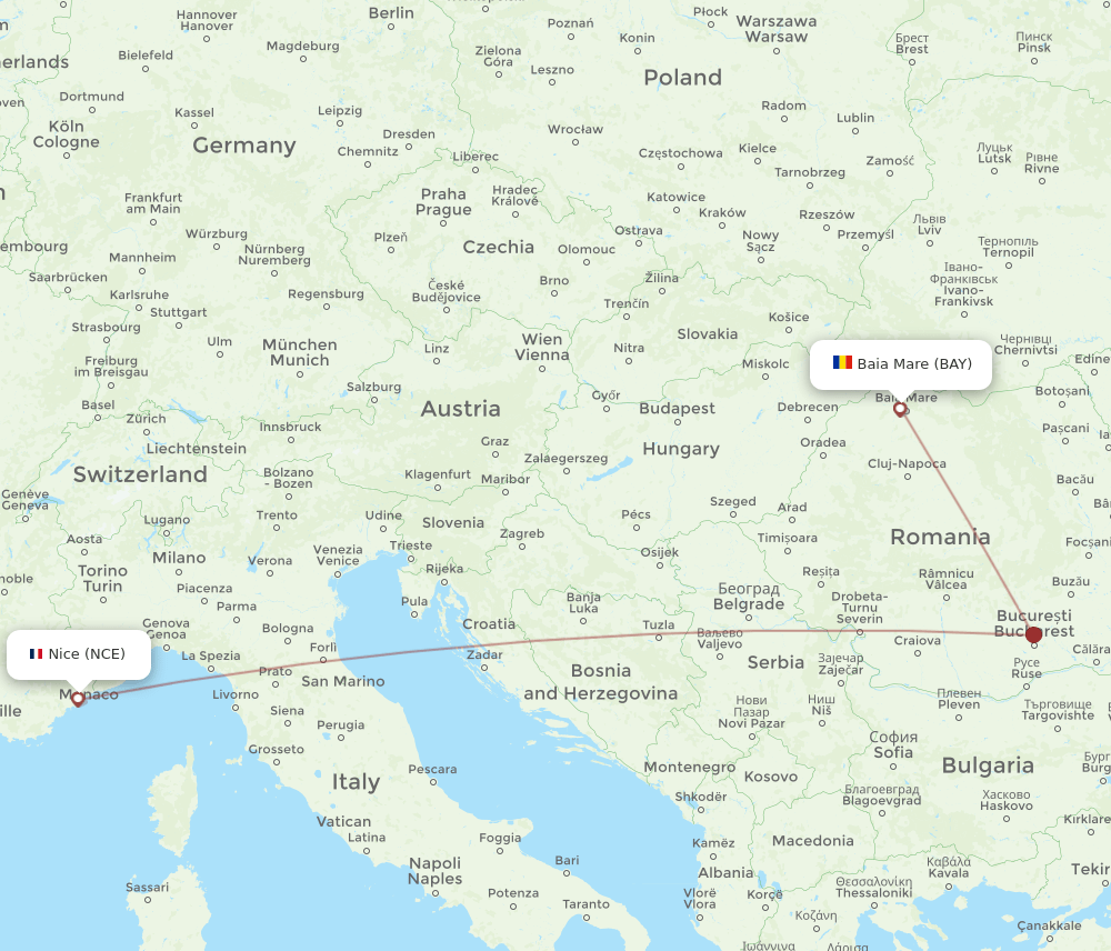 NCE-BAY flight routes