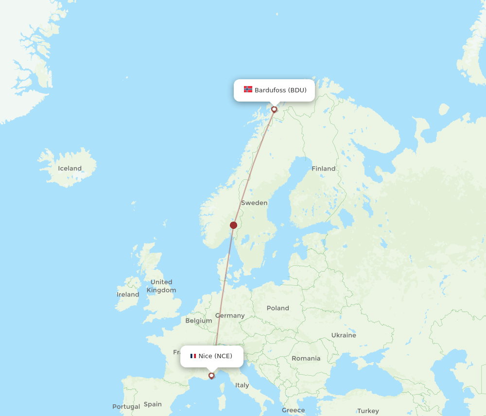 NCE-BDU flight routes
