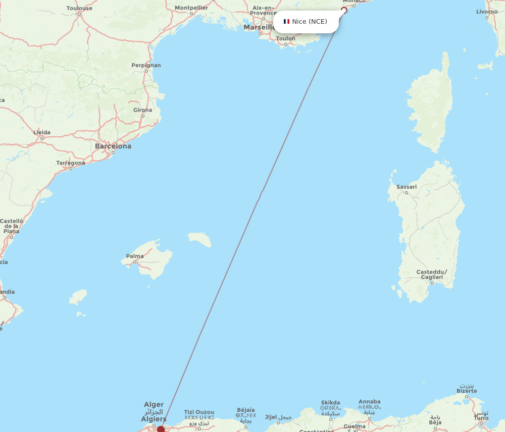 NCE-BLJ flight routes