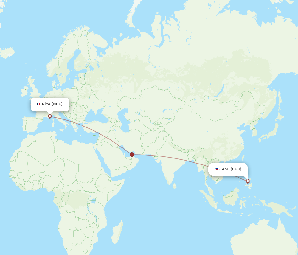 NCE-CEB flight routes