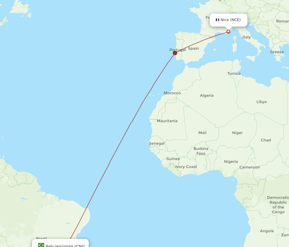 NCE-CNF flight routes