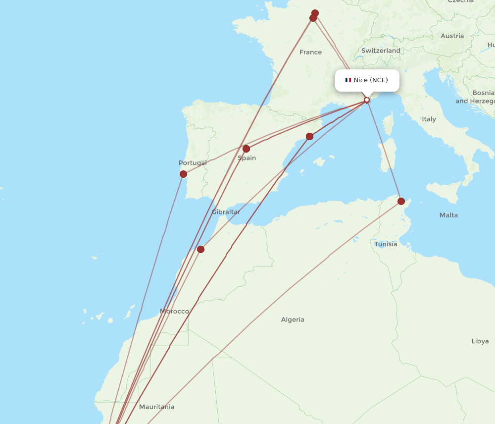 NCE-DSS flight routes