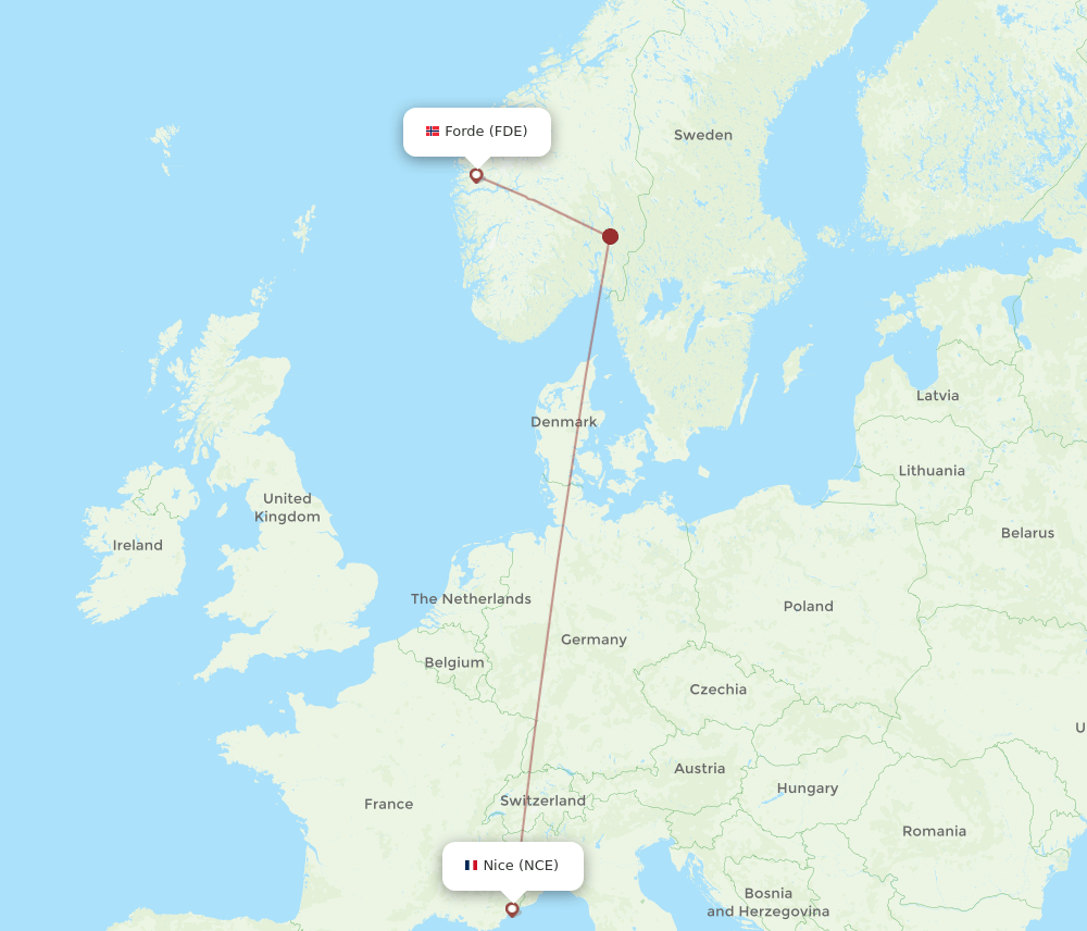 NCE-FDE flight routes