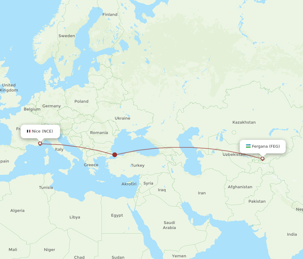 NCE-FEG flight routes